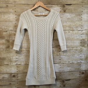 Pink Rose cable knit sweater dress